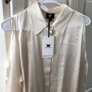 100% silk blouse, never worn, size L